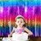 2-Pack Rainbow Gradient Metallic Foil Fringe Curtains Party Backdrop Decorations